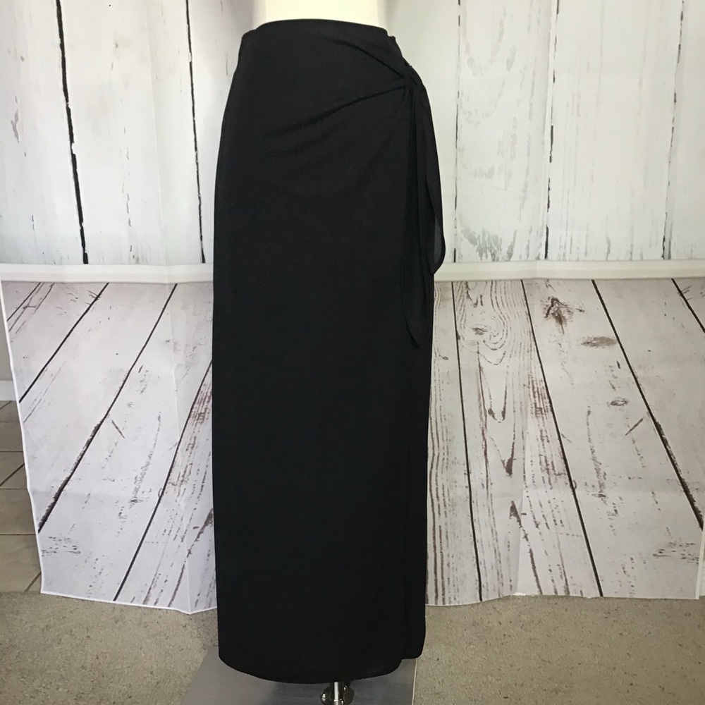 Black Maxi Wrap Skirt